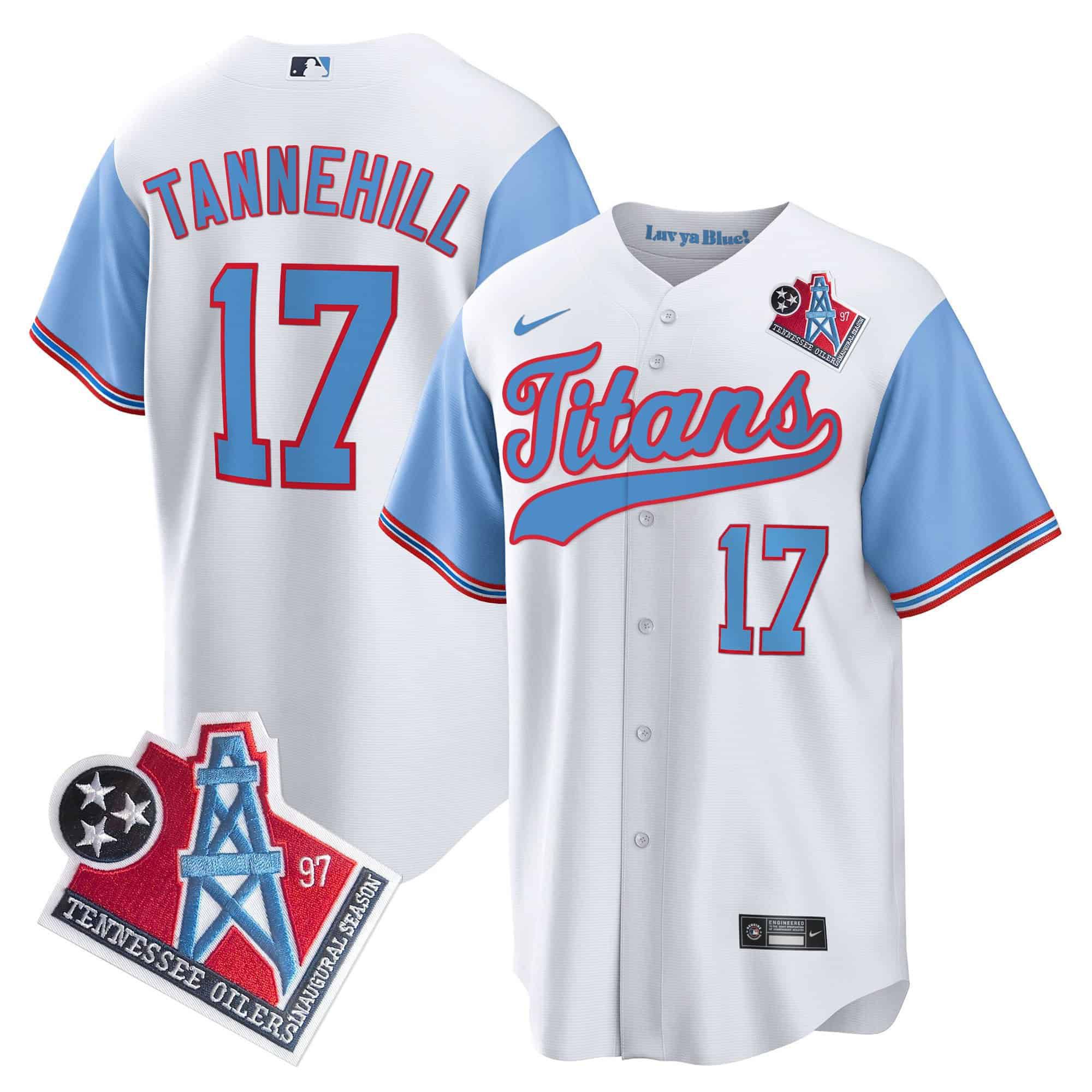 Men Tennessee Titans 17 Tannehill White Nike 1997 Throwback Limited Cool Base NFL Jersey style 1